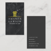 Goldene Säule | Schwarzer Marmor | FÜHRUNGSKRAFT Terminkarte (Vorne/Hinten)