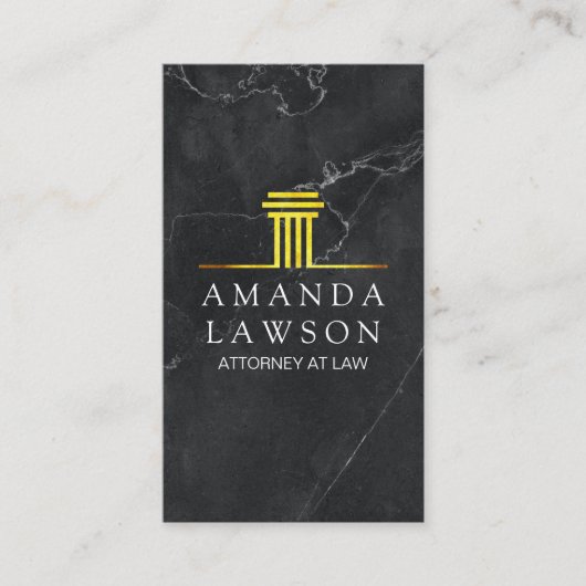 Goldene Säule | Schwarzer Marmor | FÜHRUNGSKRAFT Terminkarte (Vorderseite)