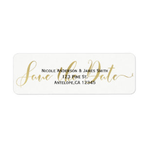 Goldene Save-the-Date-Skript-Hochzeitseinladung