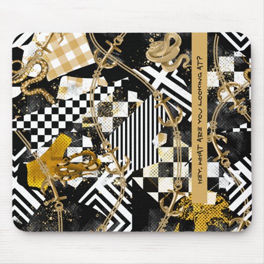 Goldene Schachfiguren - Hey, was siehst du dir an? Mousepad (Vorne)