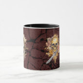 Goldene Schädel-Tasse mit Grunge-Hintergrund Tasse (Zentrum)