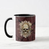 Goldene Schädel-Tasse mit Grunge-Hintergrund Tasse (Links)
