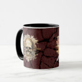 Goldene Schädel-Tasse mit Grunge-Hintergrund Tasse (Vorderseite Links)