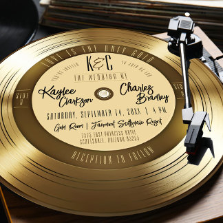 Goldene Schallplatte Einzigartige Vintage-Musik-Ho Einladung