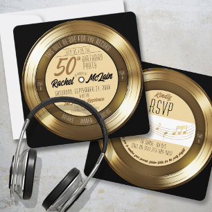 Goldene Schallplatte Retro 50. Geburtstagsparty Ei