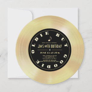 Goldene Schallplatte/Schallplatte 60. Geburtstag Einladung