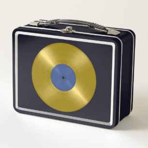 Goldene Schallplatten-Album Metall Brotdose