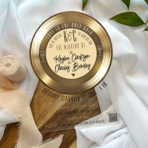 Goldene Schallplatten-Bogen-Acrylh Hochzeits-Einla