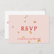 GOLDENE SCHALTFLÄDEN WEDD RSVP-Karte