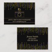 Goldene Schein-und Glitzer-Fotograf-Kamera Visitenkarte (Vorne/Hinten)