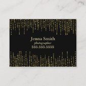 Goldene Schein-und Glitzer-Fotograf-Kamera Visitenkarte (Rückseite)