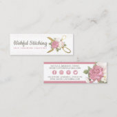 Goldene Schere Shabby Floral Social Media Mini Visitenkarte (Vorne/Hinten)