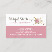 Goldene Scheren & Shabby Chic Rose Visitenkarte (Rückseite)