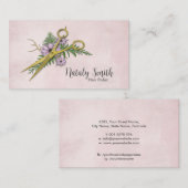 Goldene Scheren und Blume Illustration Visitenkarte (Vorne/Hinten)