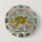 Goldene Schildkröte/Schildkröte Feng Shui Button (Vorderseite)