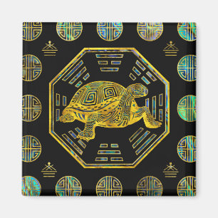 Goldene Schildkröte/Schildkröte Feng Shui Magnet