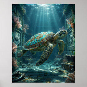 Goldene Schildkrötenschatzkammer Poster