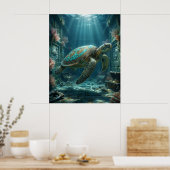 Goldene Schildkrötenschatzkammer Poster (Küche)