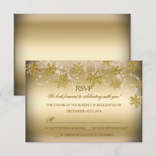 Goldene Schimmer-Schneeflocke Weihnachten-Feier RS Einladung
