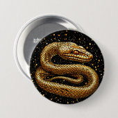 Goldene Schlange Button (Vorne & Hinten)