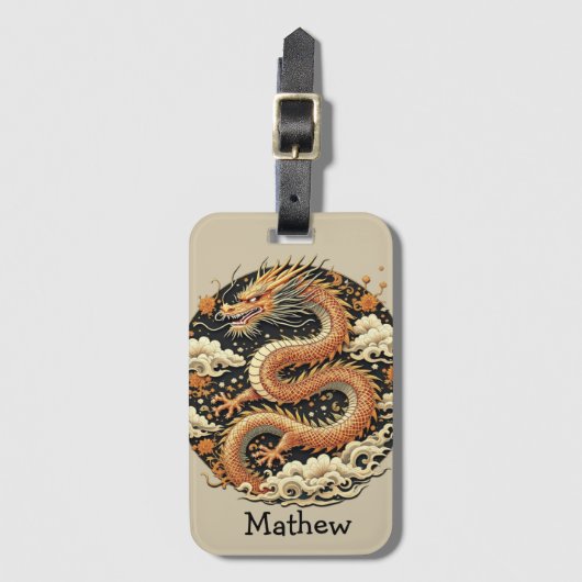 Goldene Schlange Gepäckanhänger (Vorderseite Vertikal)