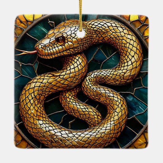Goldene Schlange Keramikornament (Rückseite)