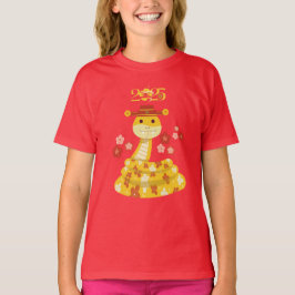 Goldene Schlange mit Blume Lunar Neujahr T-Shirt