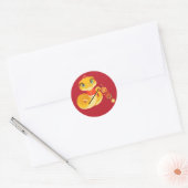 Goldene Schlange mit Frühlingsfirecracker Runder Aufkleber (Umschlag)
