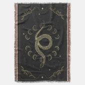 Goldene Schlange mit Moon Star Magic Night Decke (Vorderseite Vertikal)