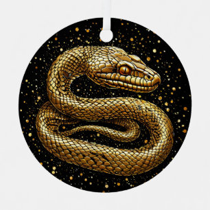 Goldene Schlange Ornament Aus Metall