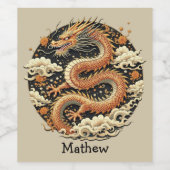 Goldene Schlange Weinetikett (Einzelnes Label)