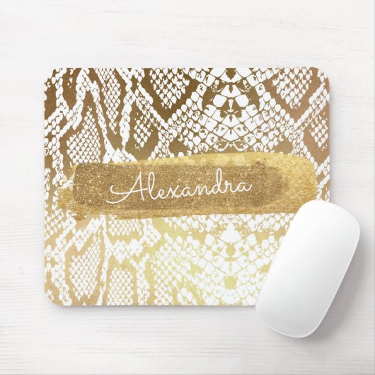 Goldene Schlangenhaut mit Gold-Glitzer Mousepad (Mit Mouse)