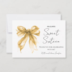 Goldene Schleife Coquette Schrift Süße 16 Danke
