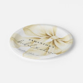 Goldene Schleifen-Brautparty Pappteller (Schrägansicht)