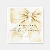 Goldene Schleifen-Hochzeitspapier-Servietten Serviette (Vorderseite)