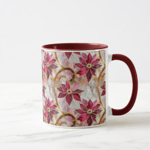 Goldene Schlieren Burgunder Rosa Weihnachts-Poinse Tasse