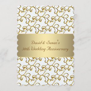 Goldene Schlieren Goldene 50. Hochzeitstag-Party Einladung