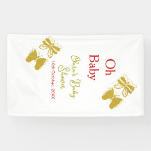 Goldene Schmetterling Rote Babydusche - Baby moder Banner