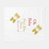 Goldene Schmetterling Rote Babydusche - Baby moder Fleecedecke (Vorderseite (Horizontal))