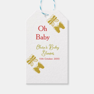 Goldene Schmetterling Rote Babydusche - Baby moder Geschenkanhänger