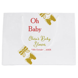 Goldene Schmetterling Rote Babydusche - Baby moder Große Geschenktüte