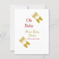 Goldene Schmetterling Rote Babydusche - Baby moder