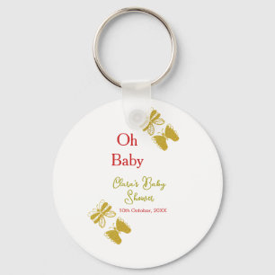 Goldene Schmetterling Rote Babydusche - Baby moder Schlüsselanhänger