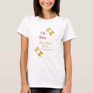 Goldene Schmetterling Rote Babydusche - Baby moder T-Shirt