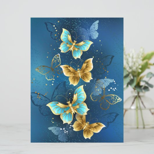 Goldene Schmetterlinge Ankündigung (Stehend Vorderseite)