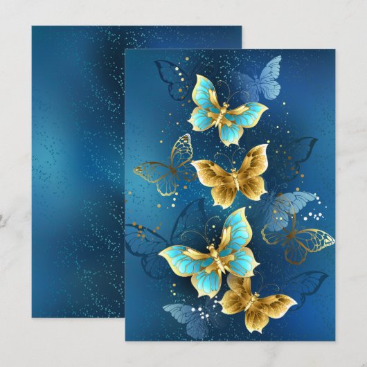 Goldene Schmetterlinge Ankündigung (Vorne/Hinten)