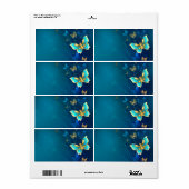 Goldene Schmetterlinge auf blauem Hintergrund (Vorne)