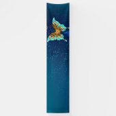 Goldene Schmetterlinge auf blauem Hintergrund Banner (Vertikal)