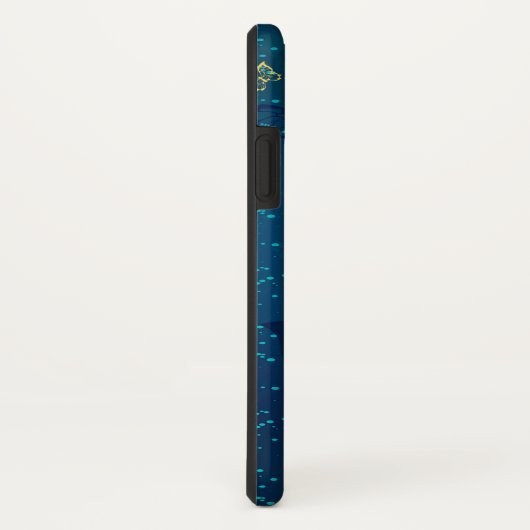 Goldene Schmetterlinge auf blauem Hintergrund Case-Mate iPhone Hülle (Hinten/Rechts)