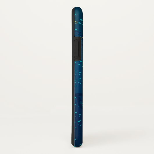 Goldene Schmetterlinge auf blauem Hintergrund Case-Mate iPhone Hülle (Hinten/Rechts)